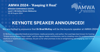 AMWA 2024 - Keynote Speaker Announced! DR BRAD McKAY